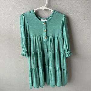 Kate Quinn The Woods Blue Tiered Modal Bamboo Girls Dress with Buttons